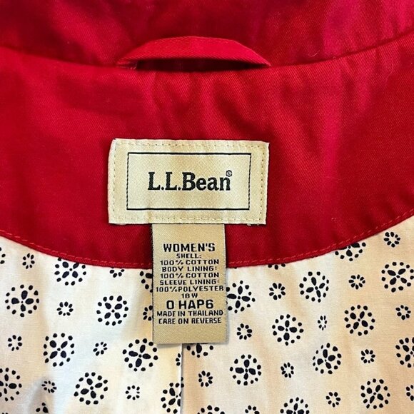 L.L. Bean Lightweight Lined Blazer Jacket Academia Grandma Core Outdoor Red 18W - Picture 4 of 5